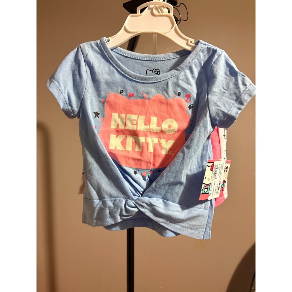 Sanrio Hello Kitty 2 Piece Outfit - Blue and Pink Shorts and T Shirt - Sz 18M